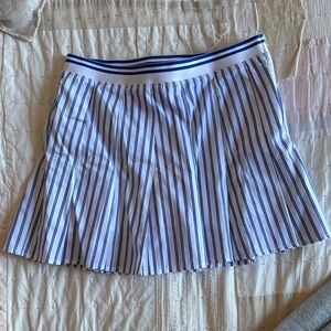 The Upside Lyon Xavier Blue and White Striped Pleated Skirt Skort - small